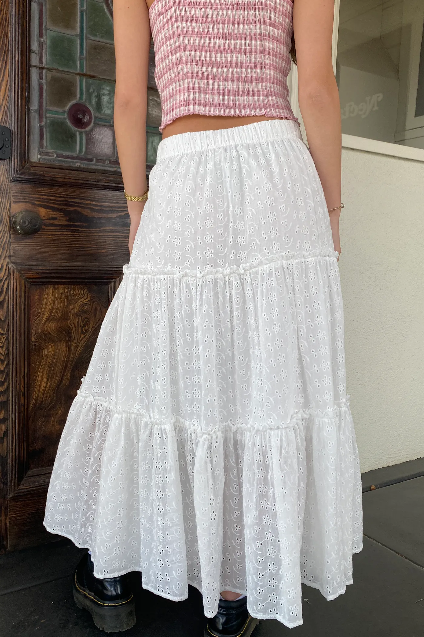 Eyelet Maxi Skirt
