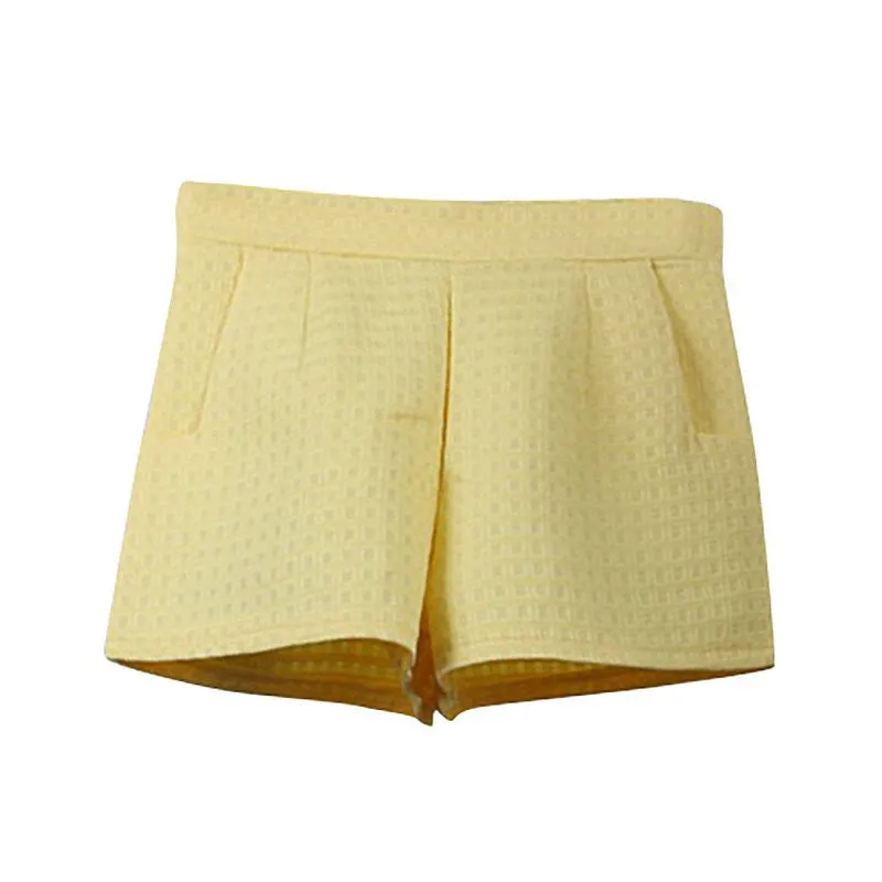 Fashion Europe Style Plaid Shorts Casual Women Jeans Shorts High Waist Shorts