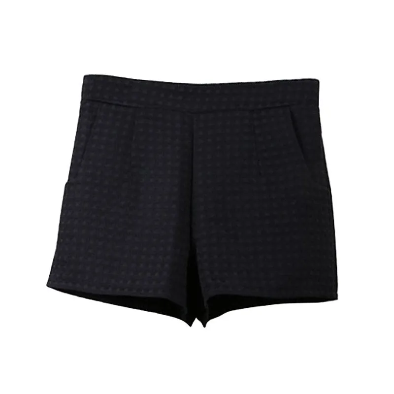 Fashion Europe Style Plaid Shorts Casual Women Jeans Shorts High Waist Shorts