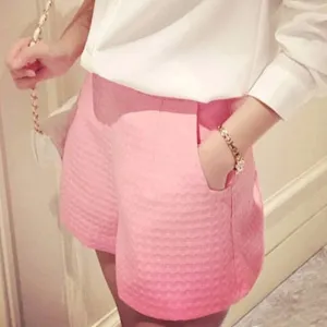 Fashion Europe Style Plaid Shorts Casual Women Jeans Shorts High Waist Shorts