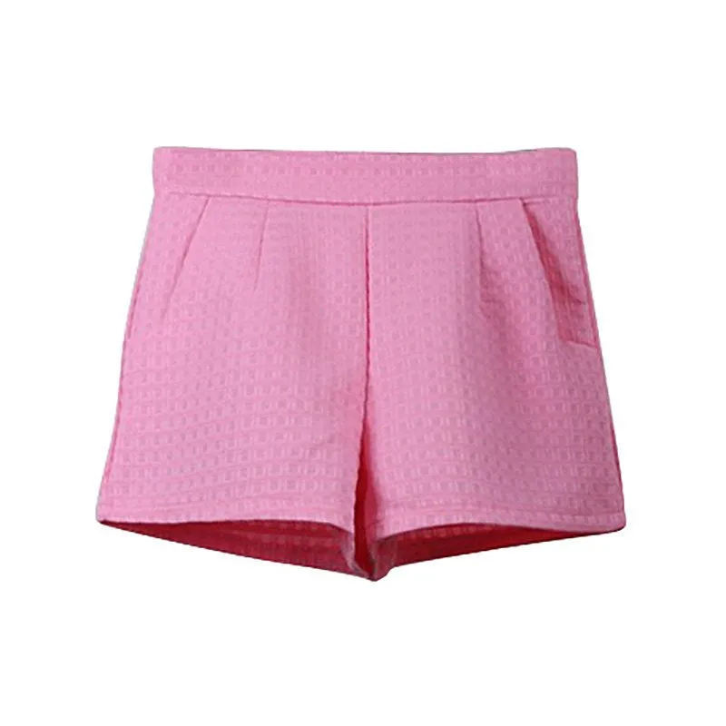 Fashion Europe Style Plaid Shorts Casual Women Jeans Shorts High Waist Shorts
