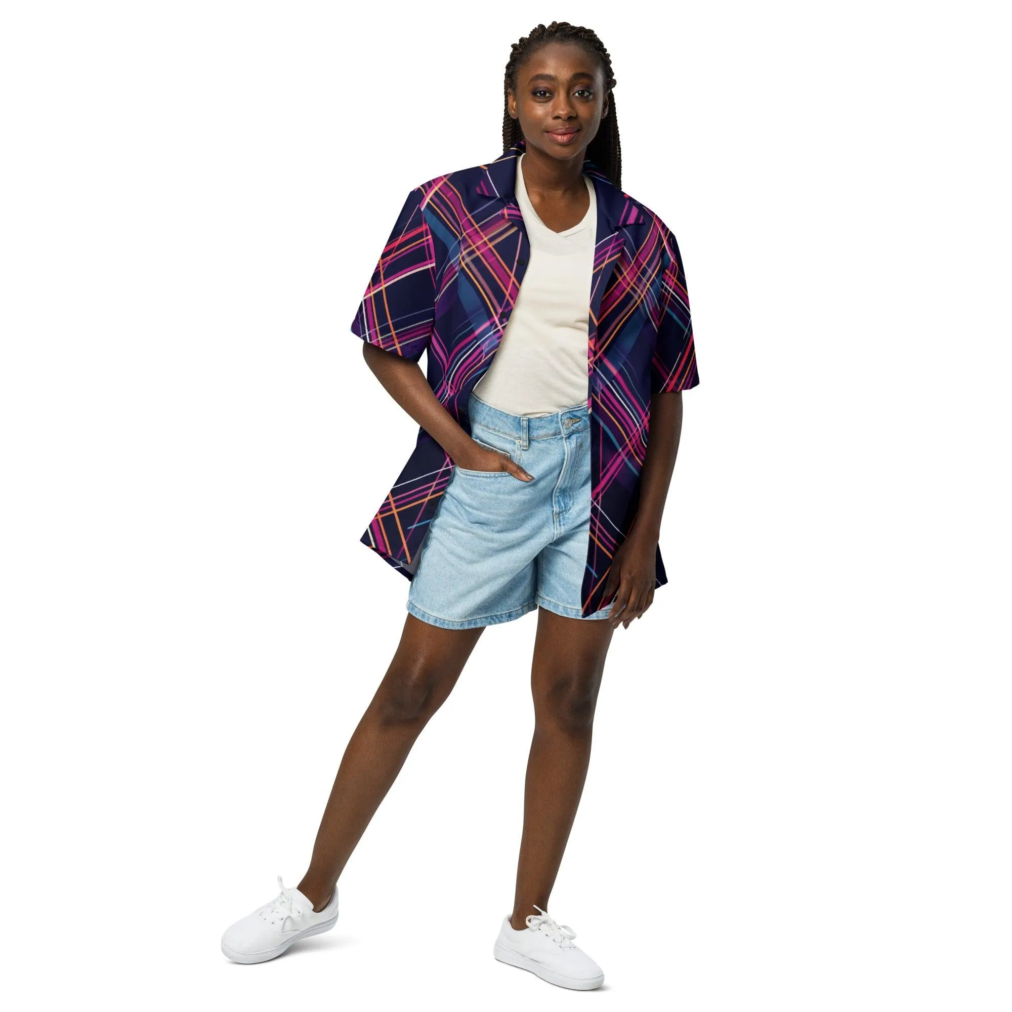 Festival-Ready Plaid Button Shirt