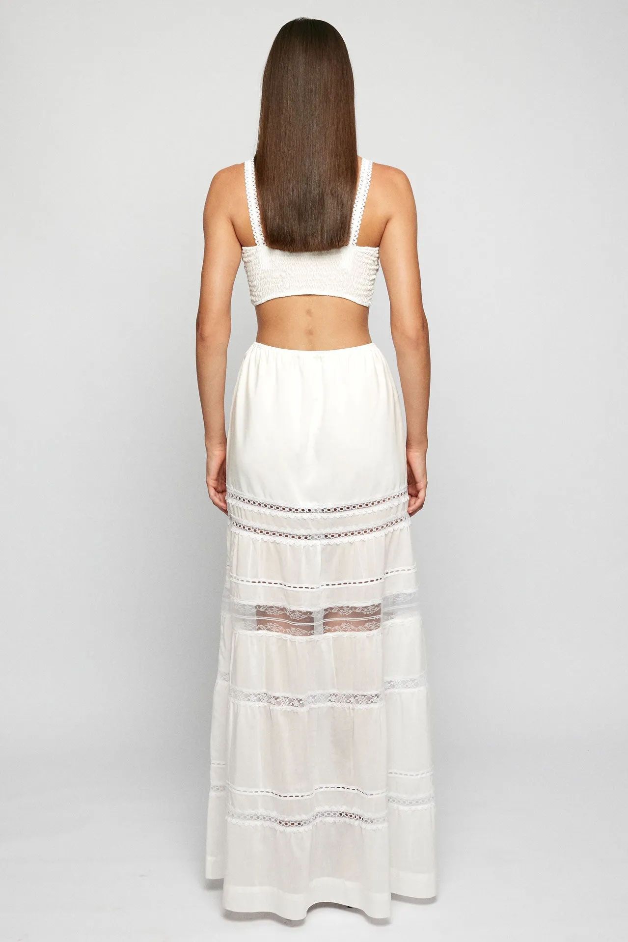 Fine Lace Bralette | Tiered Lace Maxi Skirt