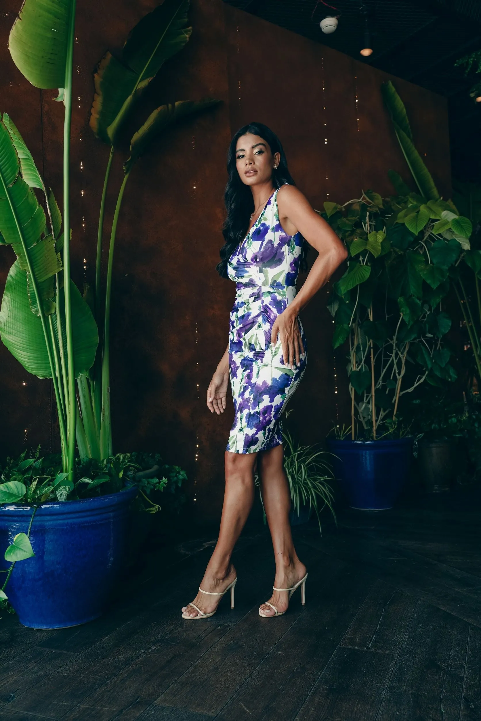 Floral Print Bodycon Jersey Dress
