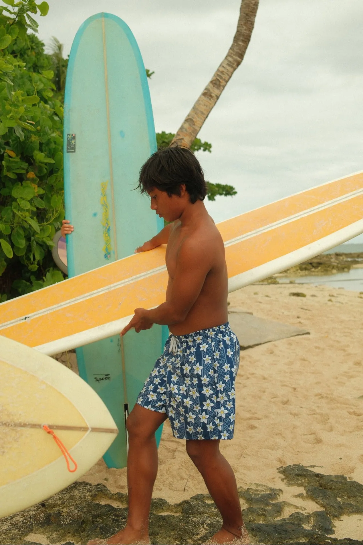 Floral Swim Shorts - Blue
