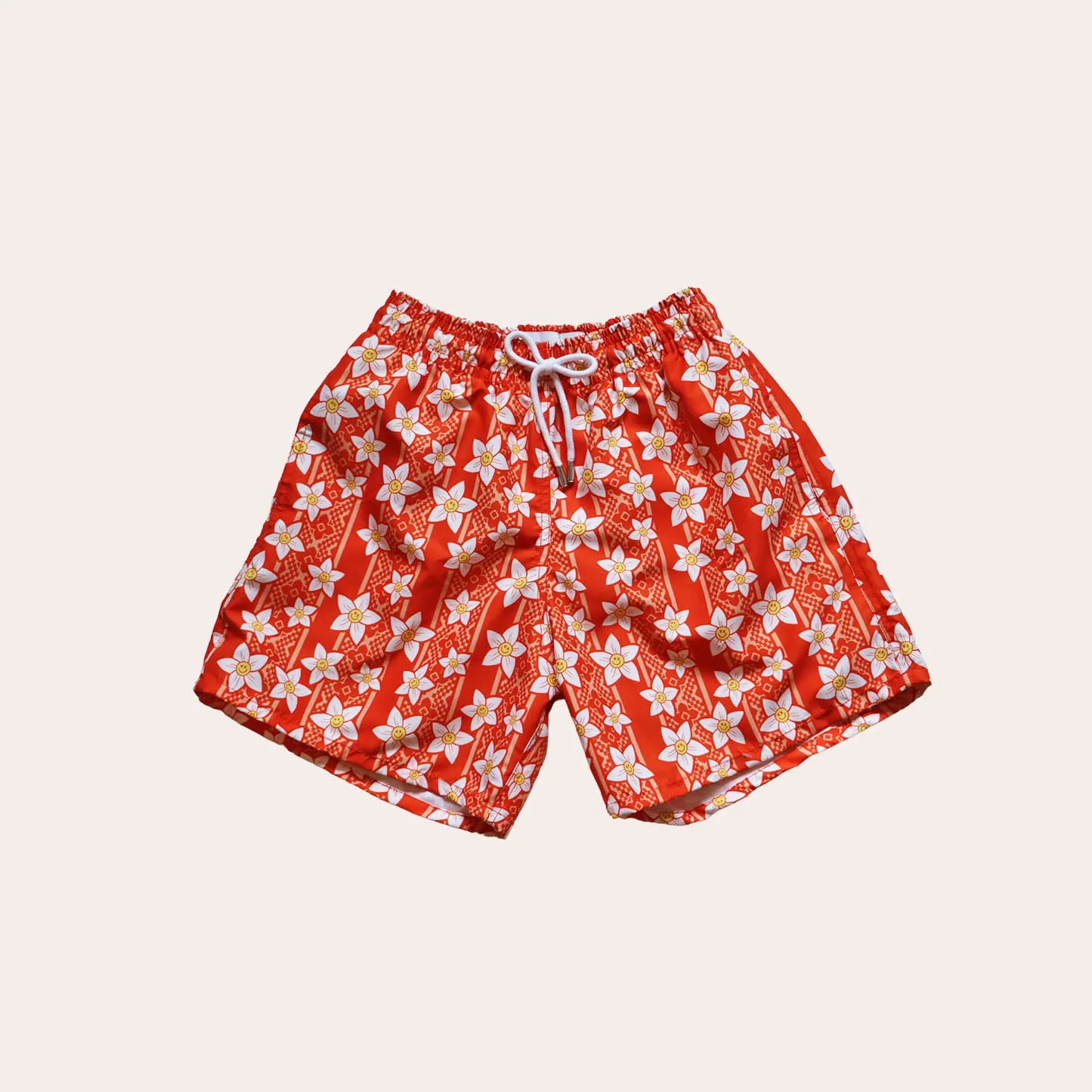 Floral Swim Shorts - Orange