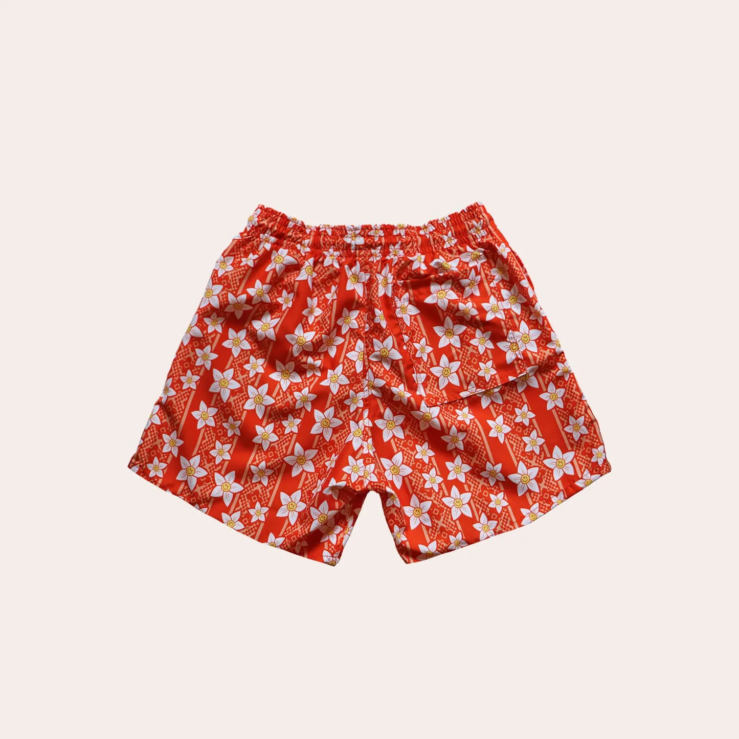 Floral Swim Shorts - Orange