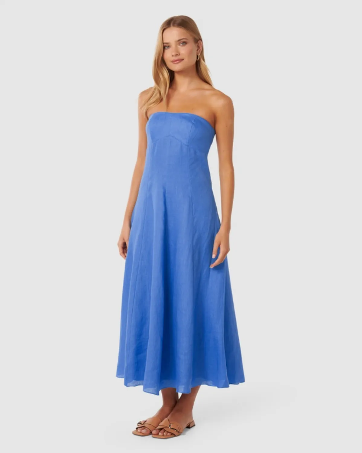 Forever New - Kimberly Strapless Midi Dress Blue