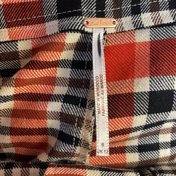 FREE PEOPLE Mayfair Pleated Shorts Orange Brown Black Tan Plaid New With Tags