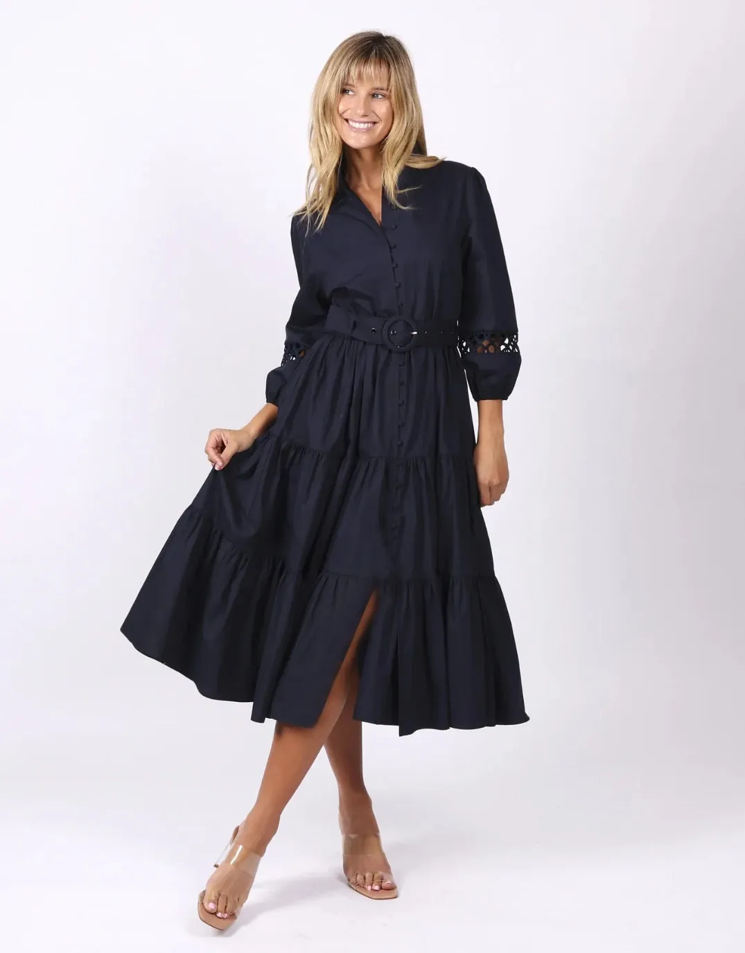 Gabrielle Midi Dress - Navy