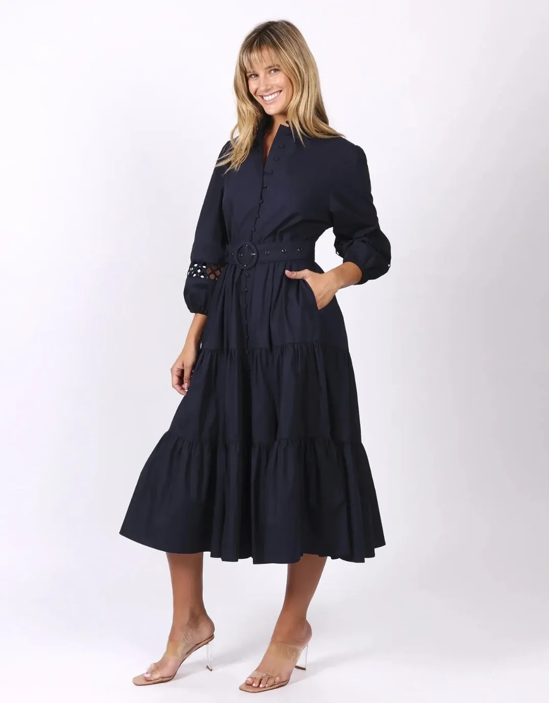 Gabrielle Midi Dress - Navy