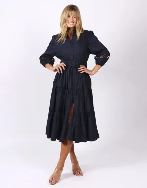 Gabrielle Midi Dress - Navy