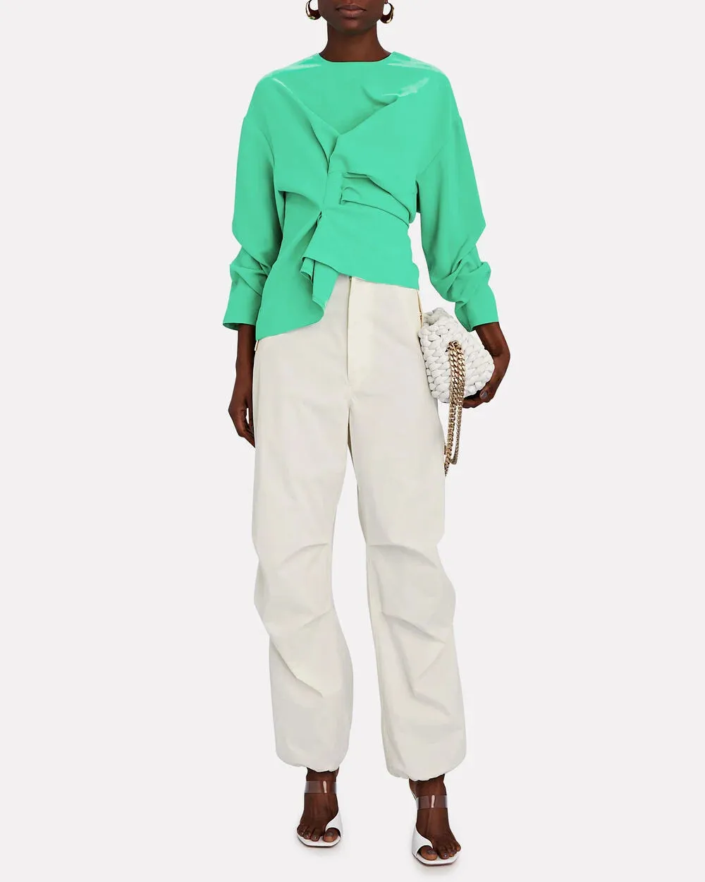 Gathered Crepe Blouse