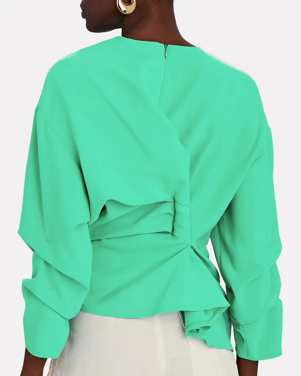 Gathered Crepe Blouse