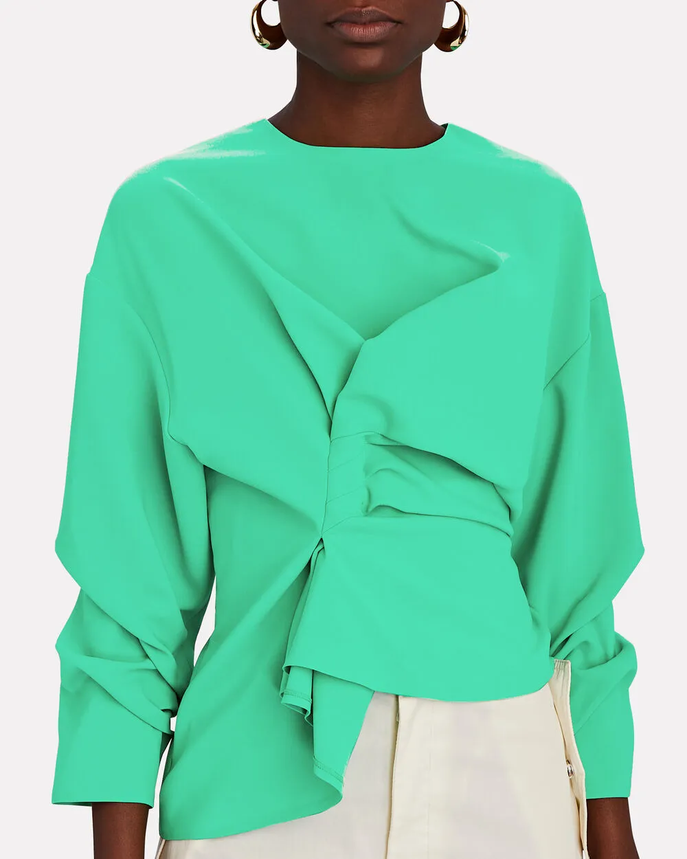 Gathered Crepe Blouse