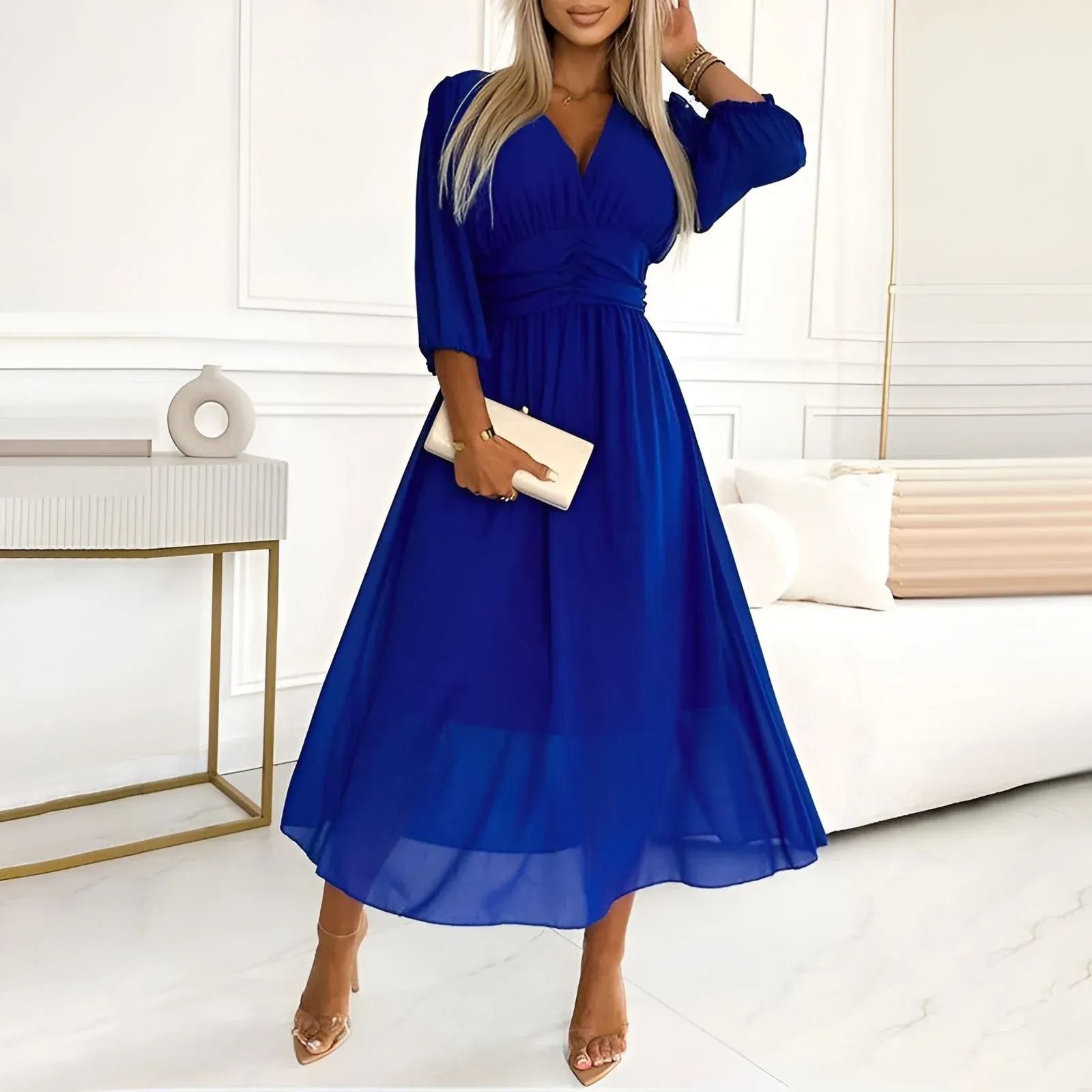 Gela - Stylish Wrap Midi Dress