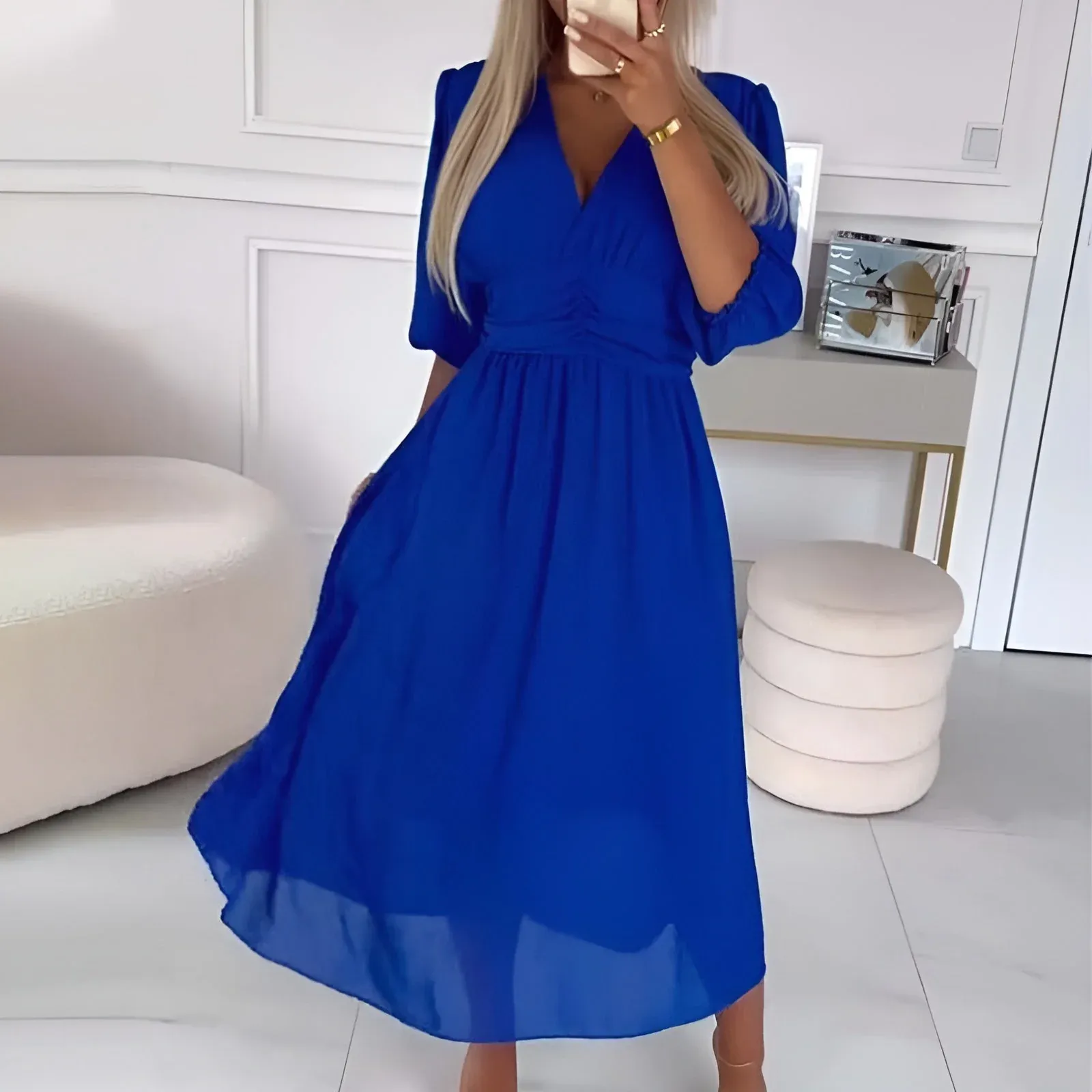 Gela - Stylish Wrap Midi Dress