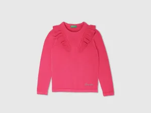 Girls Pink Long Sleeve Solid Top