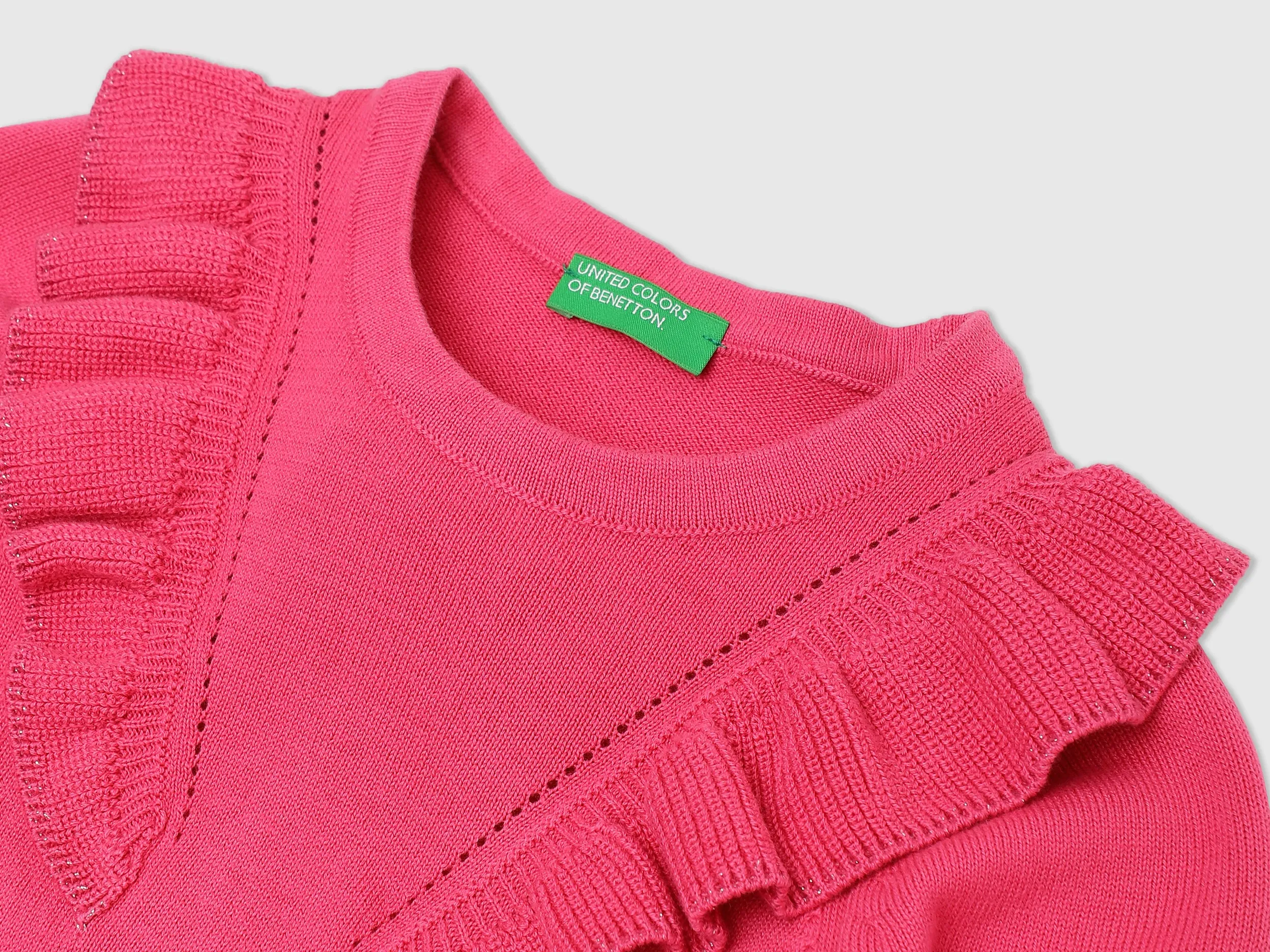 Girls Pink Long Sleeve Solid Top