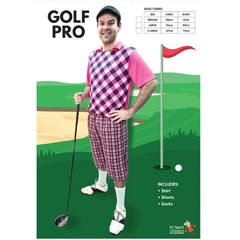 Golf Pro Adult Costume - Pink
