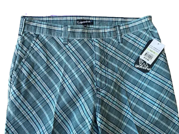 Gotcha Blue Green Plaid Shorts