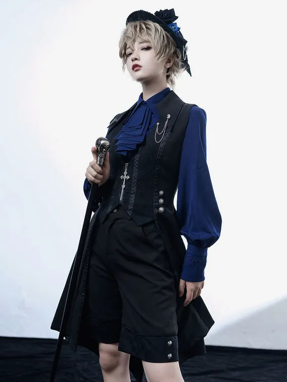 Gothic Lolita Blouses Long Sleeves Lolita Top Blouse Gray Lolita Shirt