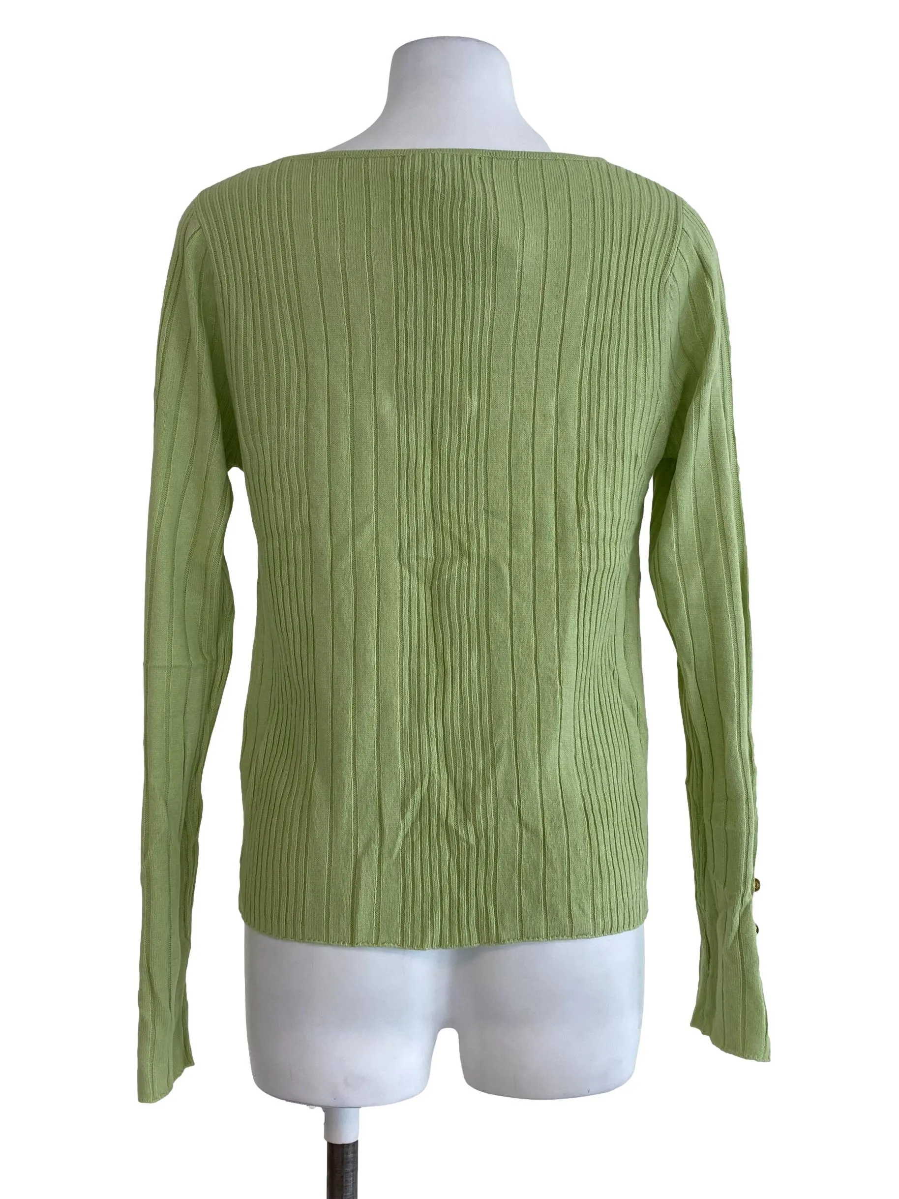 Green Pencil Stripe Knitted Top