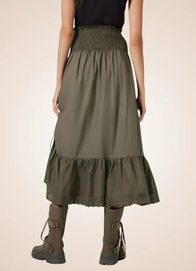 Green Steampunk Long Skirt