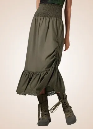 Green Steampunk Long Skirt