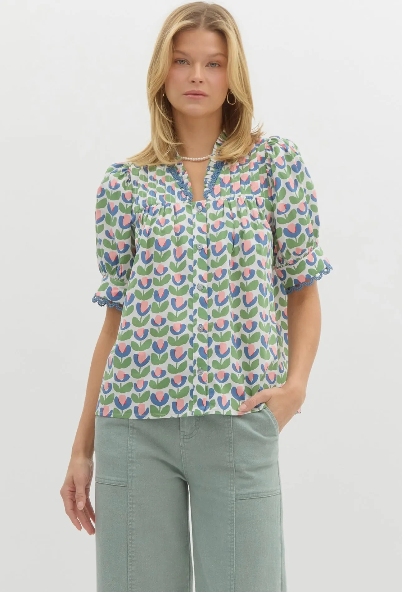 Green Tulip Blouse
