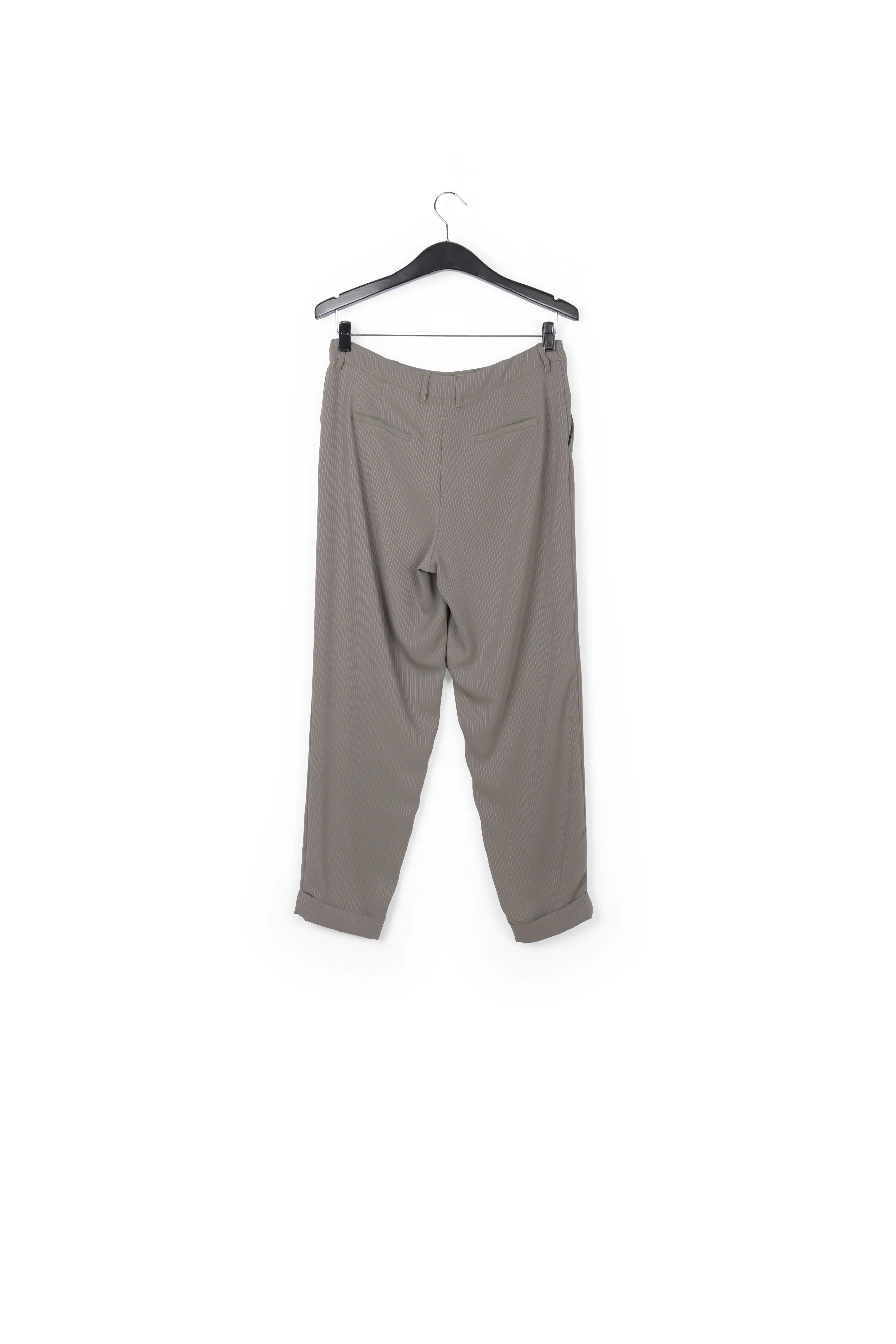 Grey striped tapered pants