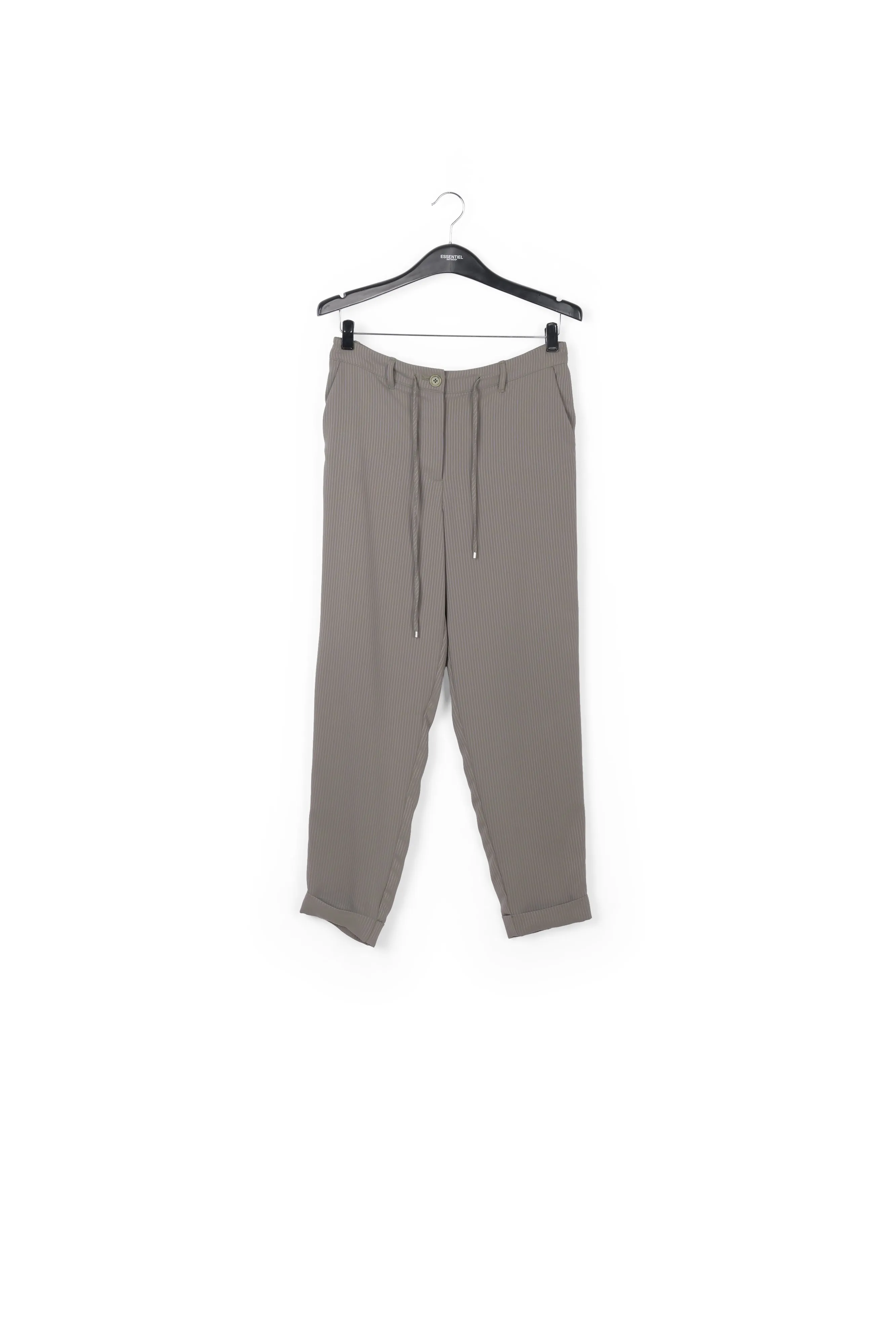 Grey striped tapered pants