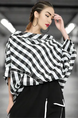 Gridflow Oversized Plaid Top