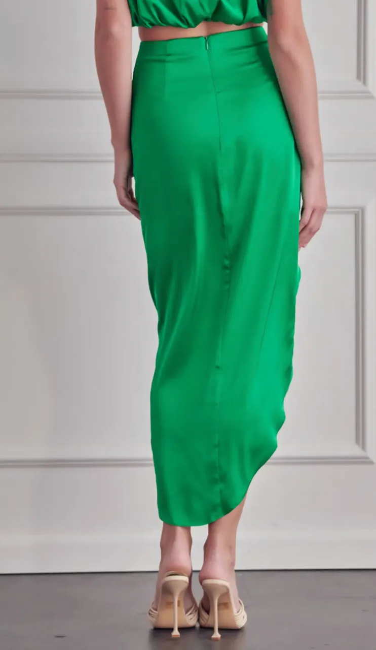 High Waist Asymmetric Wrap Skirt