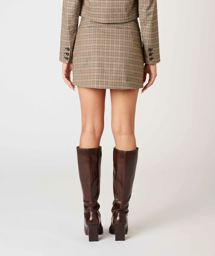 High Waisted Plaid Mini Skort