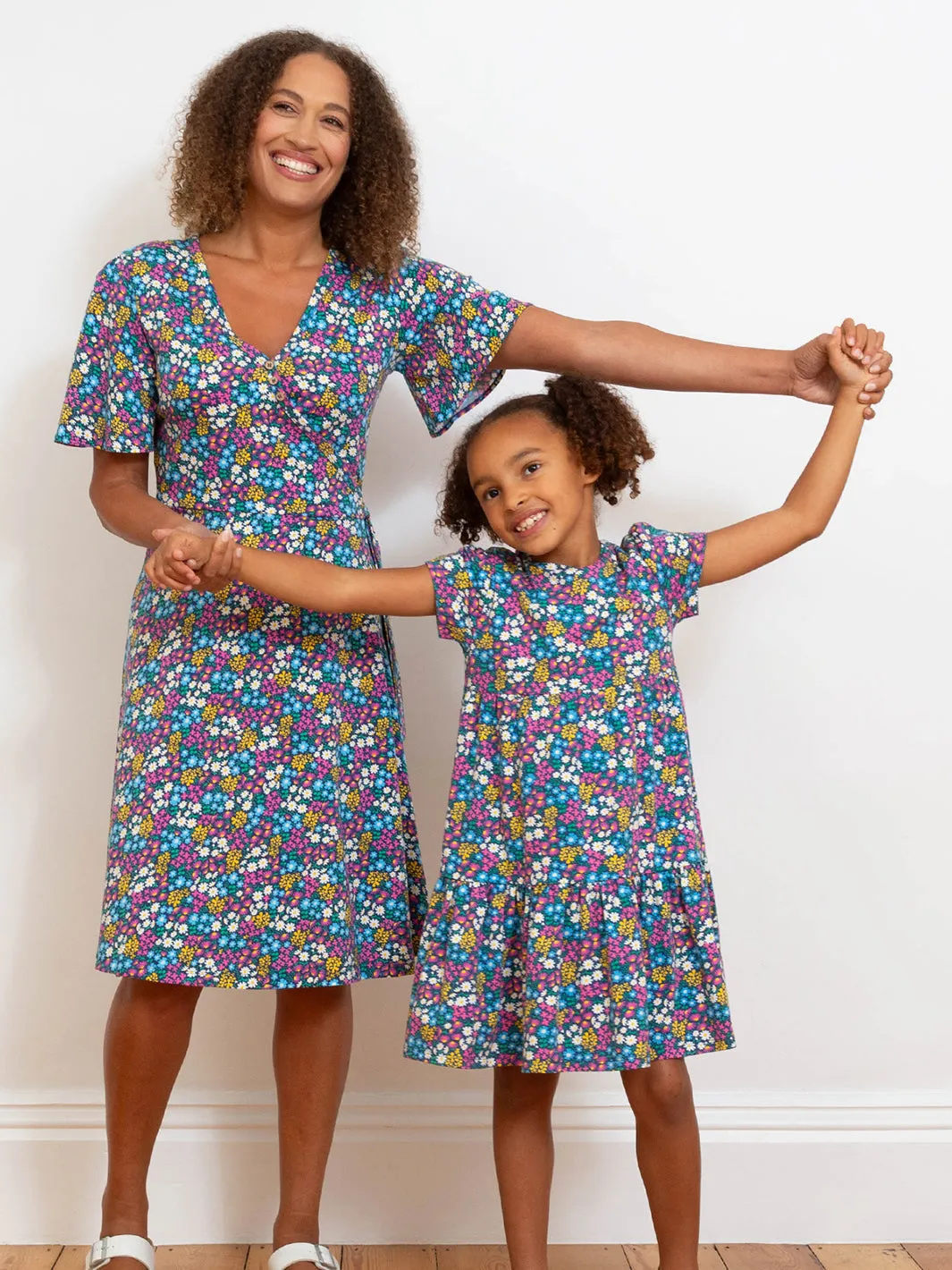 Highcliffe jersey wrap dress flower patch