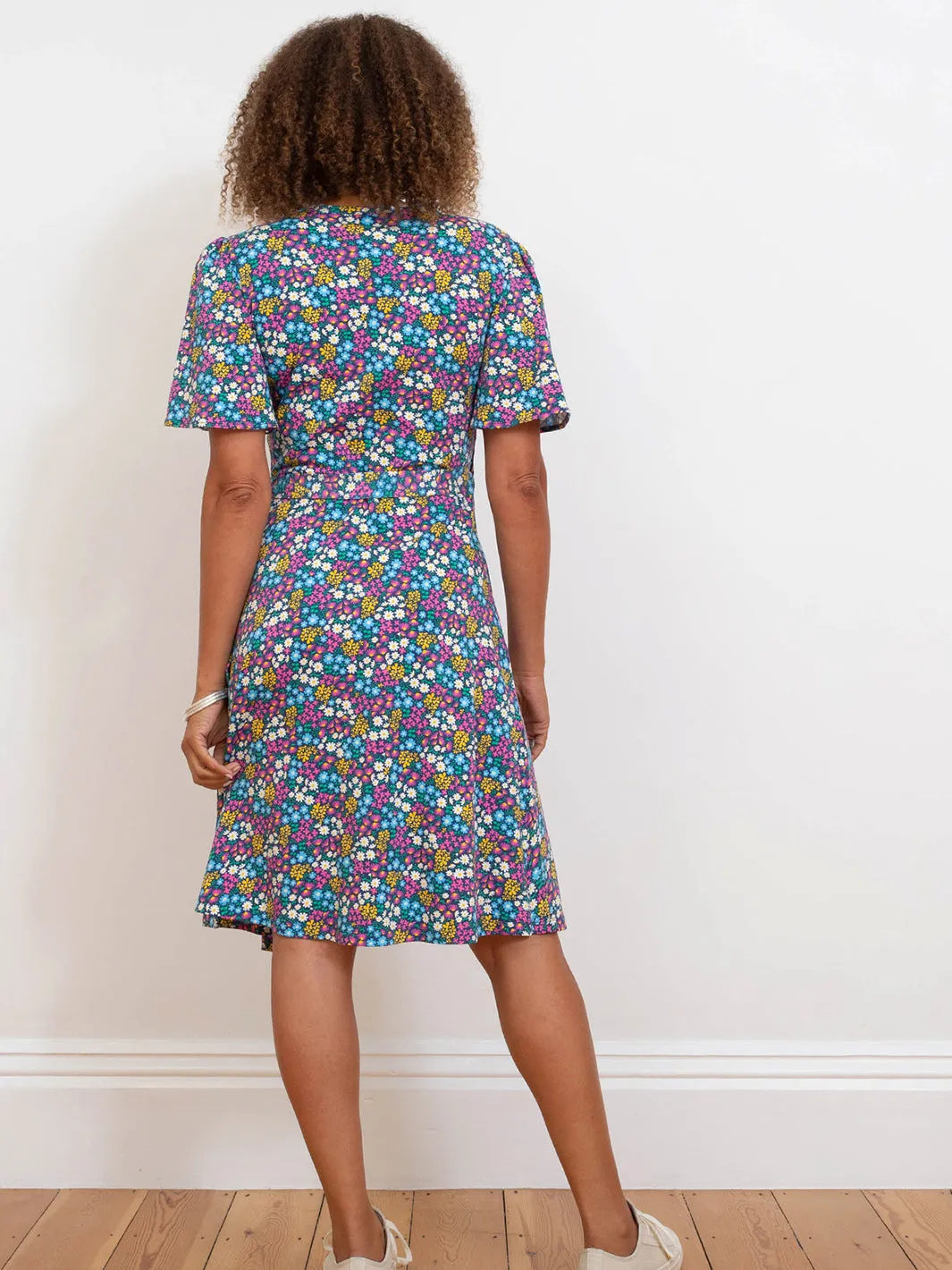 Highcliffe jersey wrap dress flower patch