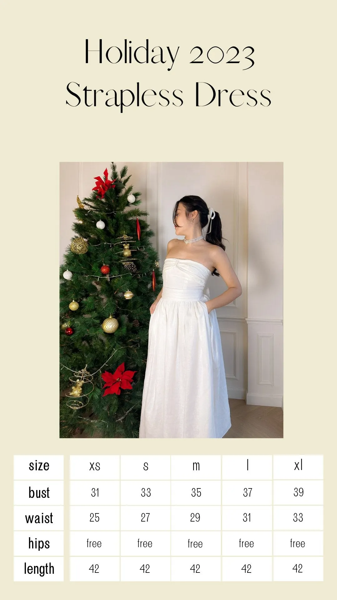 HOLIDAY 2023 STRAPLESS DRESS
