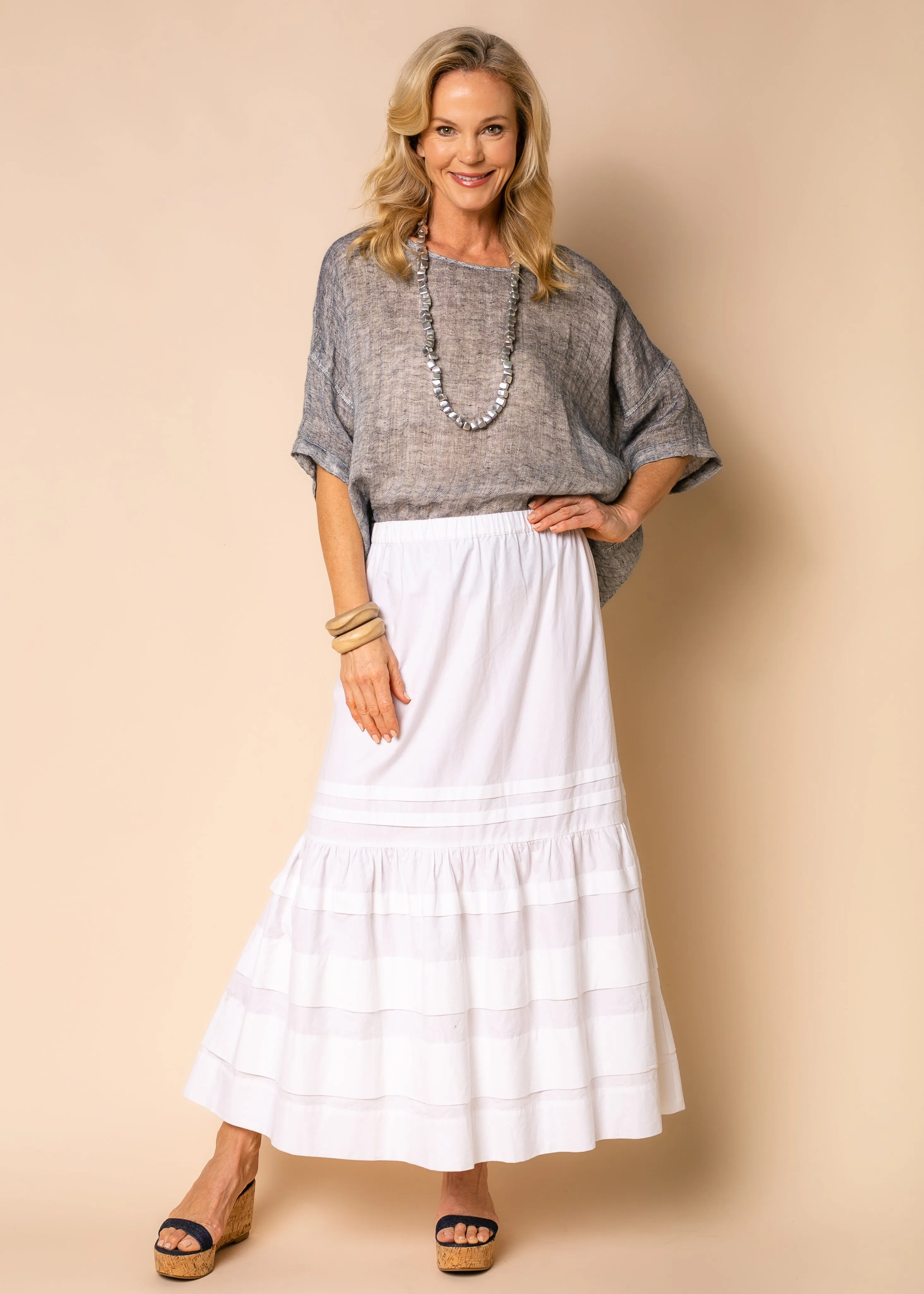 Honey Cotton Skirt in White