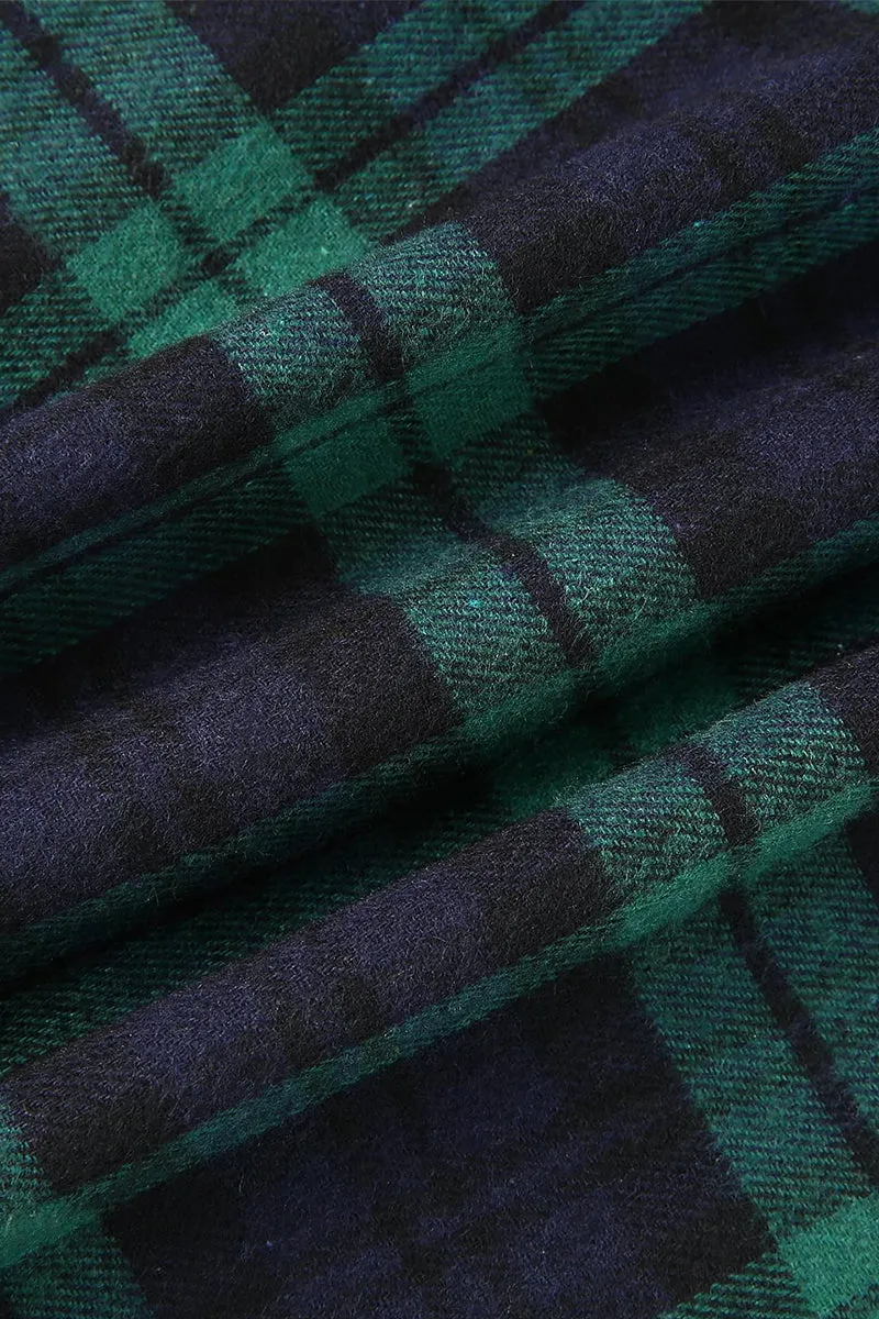 HTR1237 Casual Plaid Flannel Shirt Top