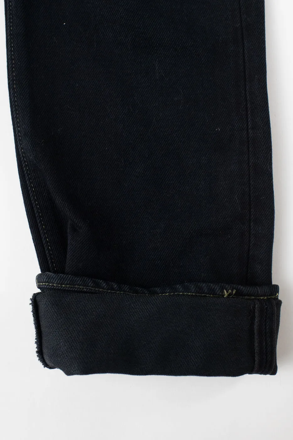 IH-888S-21OD - 21oz Selvedge Denim Medium/High Rise Tapered Cut Jeans - Indigo Overdyed Black