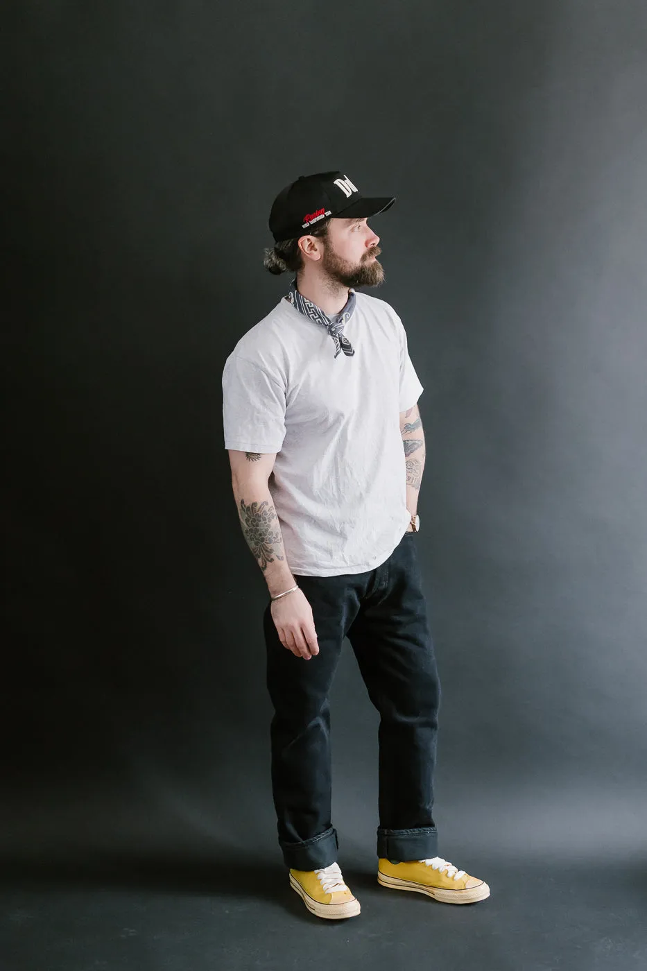 IH-888S-21OD - 21oz Selvedge Denim Medium/High Rise Tapered Cut Jeans - Indigo Overdyed Black