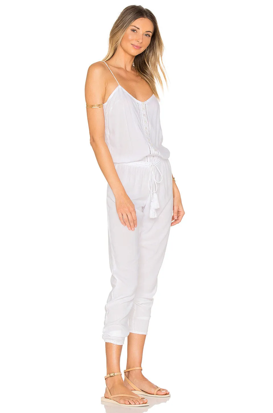 INDAH Judd Jumpsuit | White | Black
