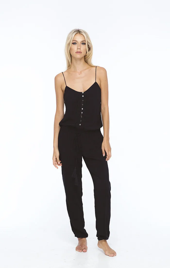 INDAH Judd Jumpsuit | White | Black