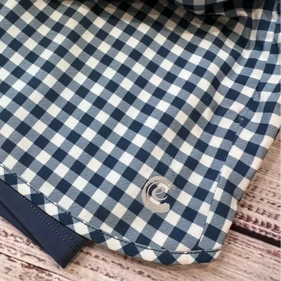 Johnny Was Calme Blue White Gingham Plaid Shorts