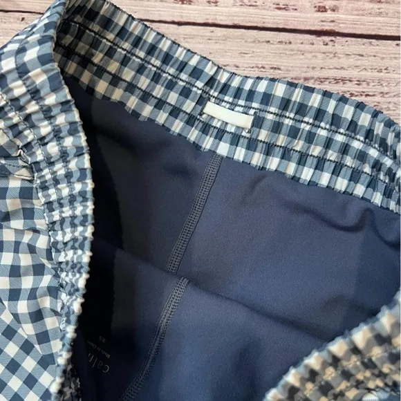 Johnny Was Calme Blue White Gingham Plaid Shorts