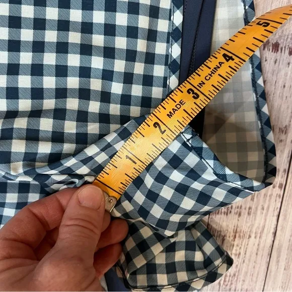 Johnny Was Calme Blue White Gingham Plaid Shorts