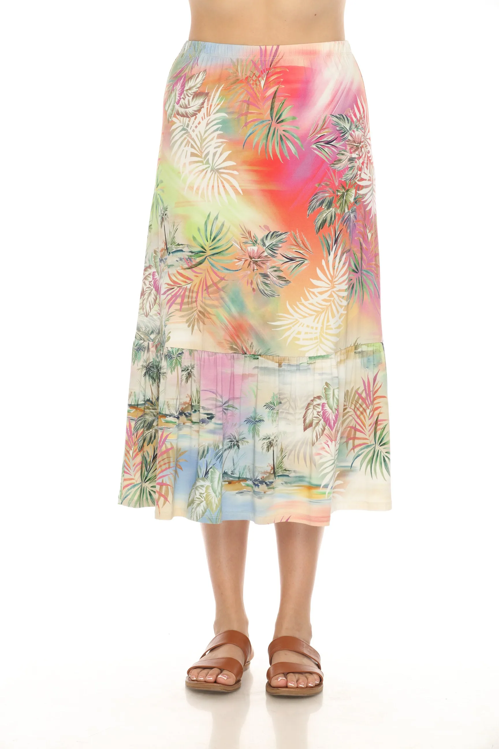 Johnny Was The Janie Favorite Single Tiered Midi Skirt T70324