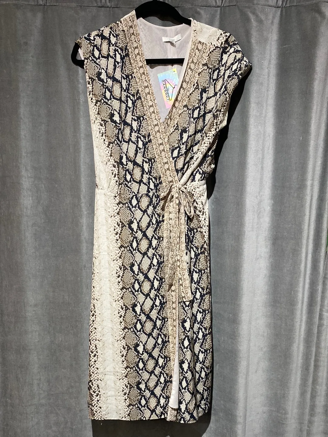 Joie Short Sleeve Snakeprint Wrap Dress