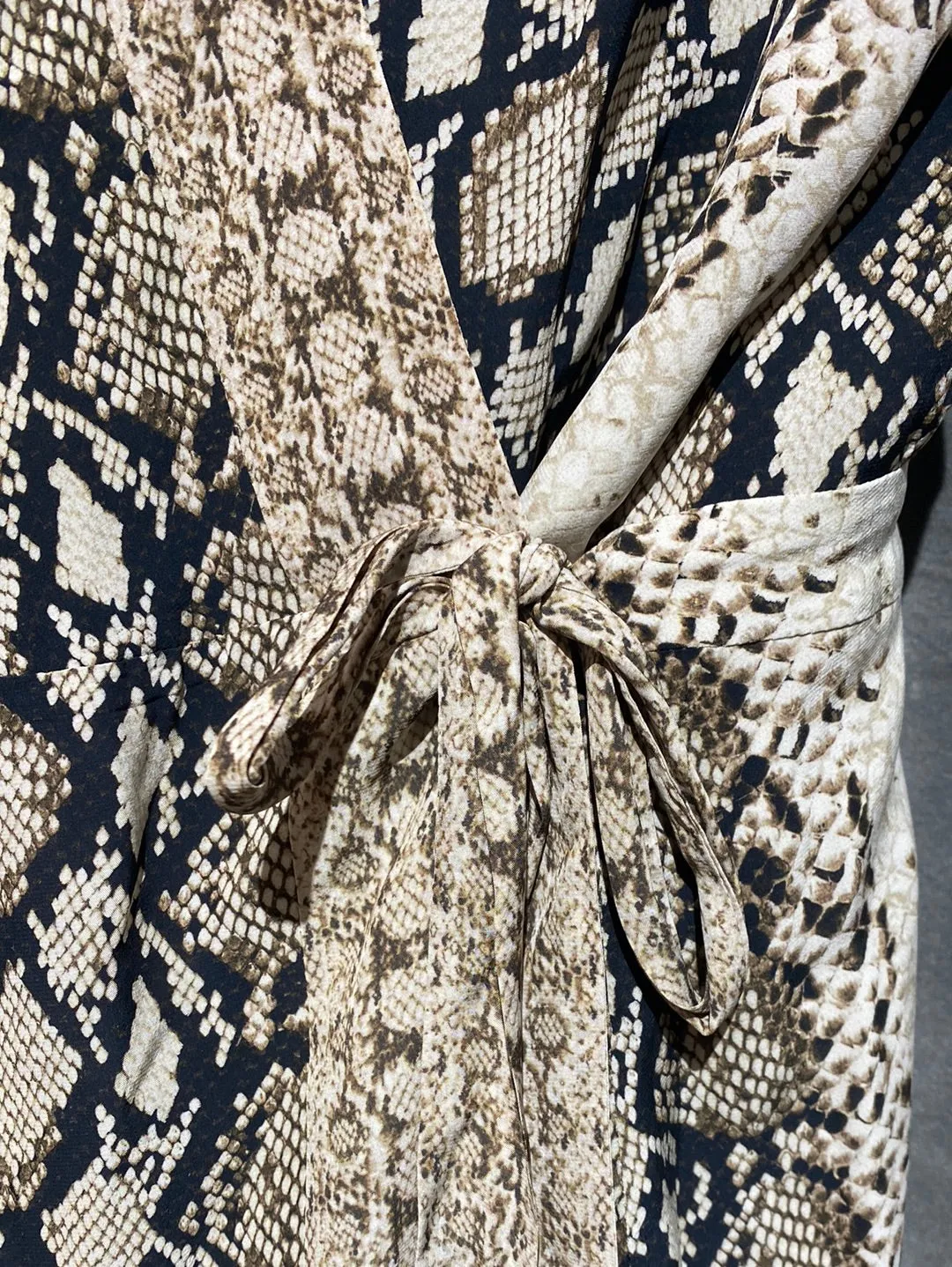 Joie Short Sleeve Snakeprint Wrap Dress